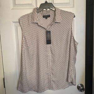 Womens Jones New York orange and blue sleeveless blouse - new, 22W